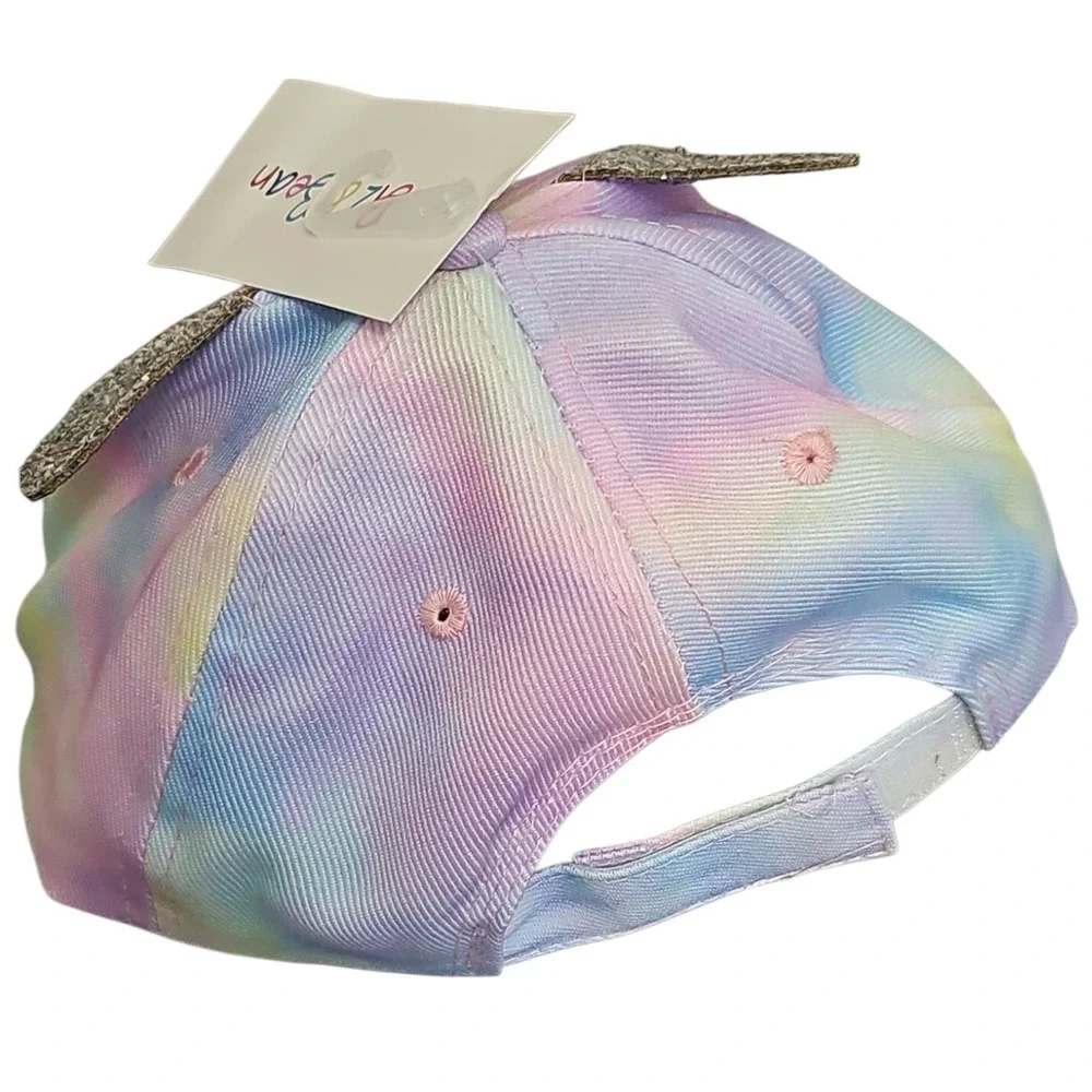 Biz & Bean Unicorn Hat Tie Dye Sparkle‎ Horn Ears Girls Kids Adjustable